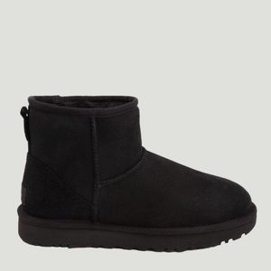 UGG Women's Classic Mini Boot, Black Suede. 1016222